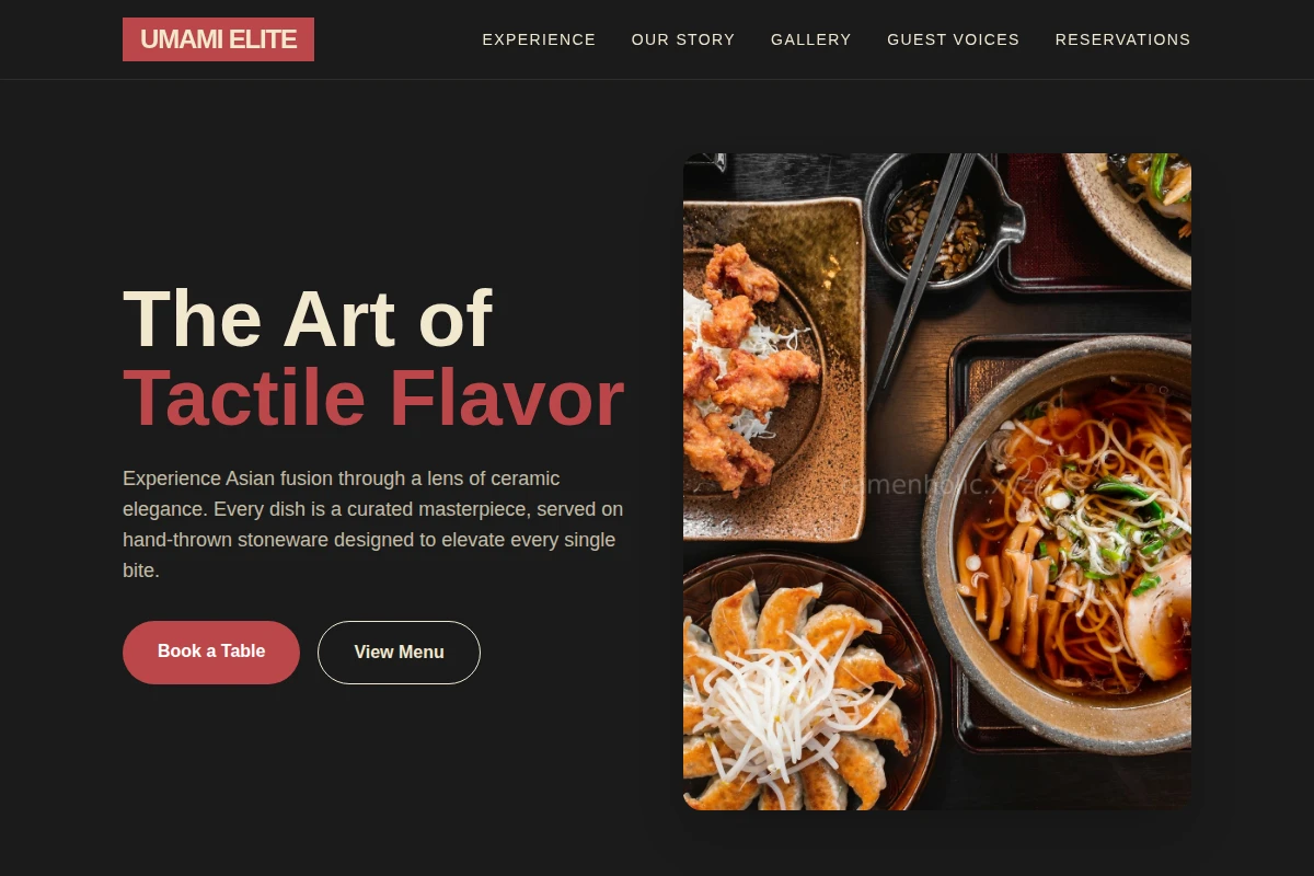 Ceramic Asian Fusion Food